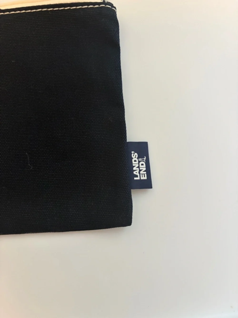 Lands' End Navy Canvas Zip Pouch- NWOT